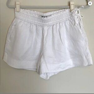NWT J crew boardwalk pull on shorts xs white linen bows side tie 0 2 4 lined